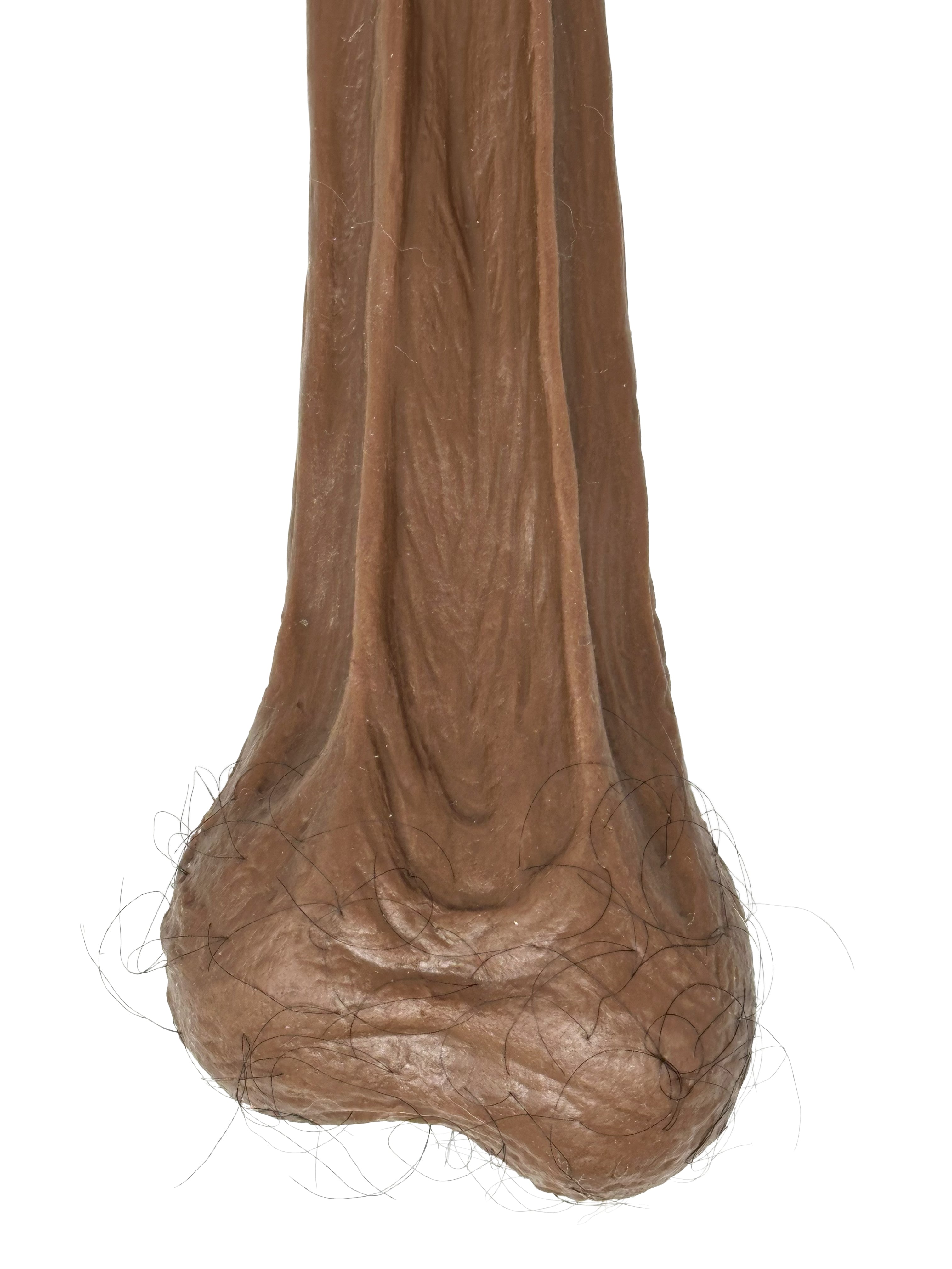 Fake Silicone Ballsack - Light Brown Testicles (With Black Hair)